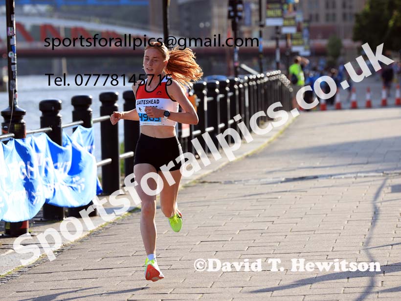 Junior 3k, 2024 Quayside 5k Road Race, Newcastle/Gateshead.  Photo: David T. Hewitson/Sports for All Pics